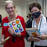Karen Kershner Slack and Becky Rush holding children's books